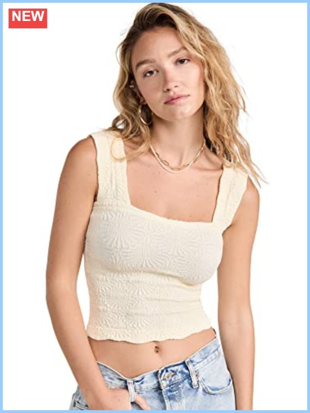 Free People Love Letter Cami Jacquard Floral Crop Top